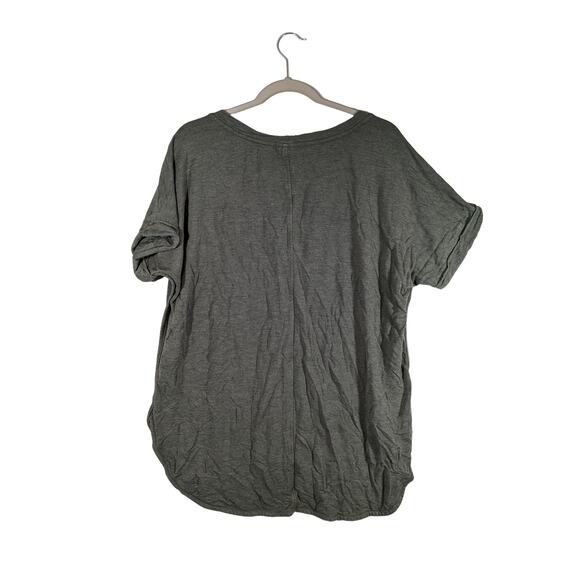 Matty M French Terry Top Green XL Scoop Neck Cuffed Short Sleeve Everyday Tshirt - Picture 8 of 8